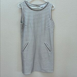 Black and White Striped Sleeveless Dress